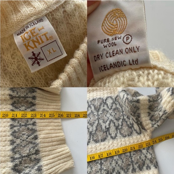 Vintage Ice Knit 100% Wool Oversized Nordic Pattern Knit size XL. - Picture 12 of 12